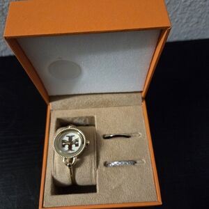 Torch Burch Gold and White Watch Set